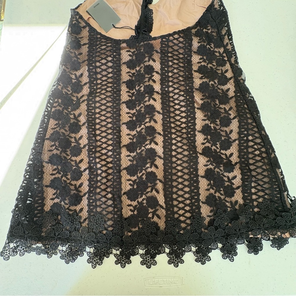 NWT Revolve NBD Acadia Dress in black and nude floral lace over halter dress S - Picture 10 of 16